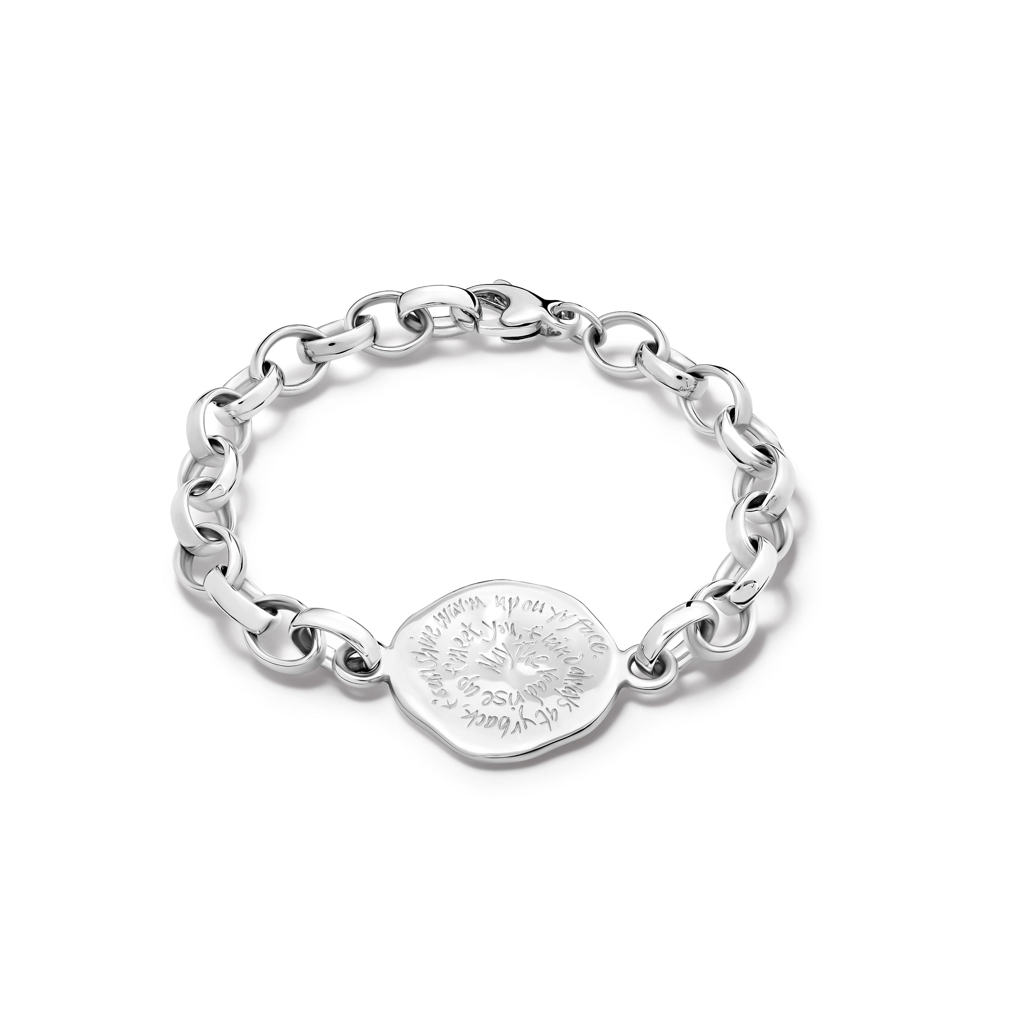 May The Road Rise Up Quote Bracelet Silver