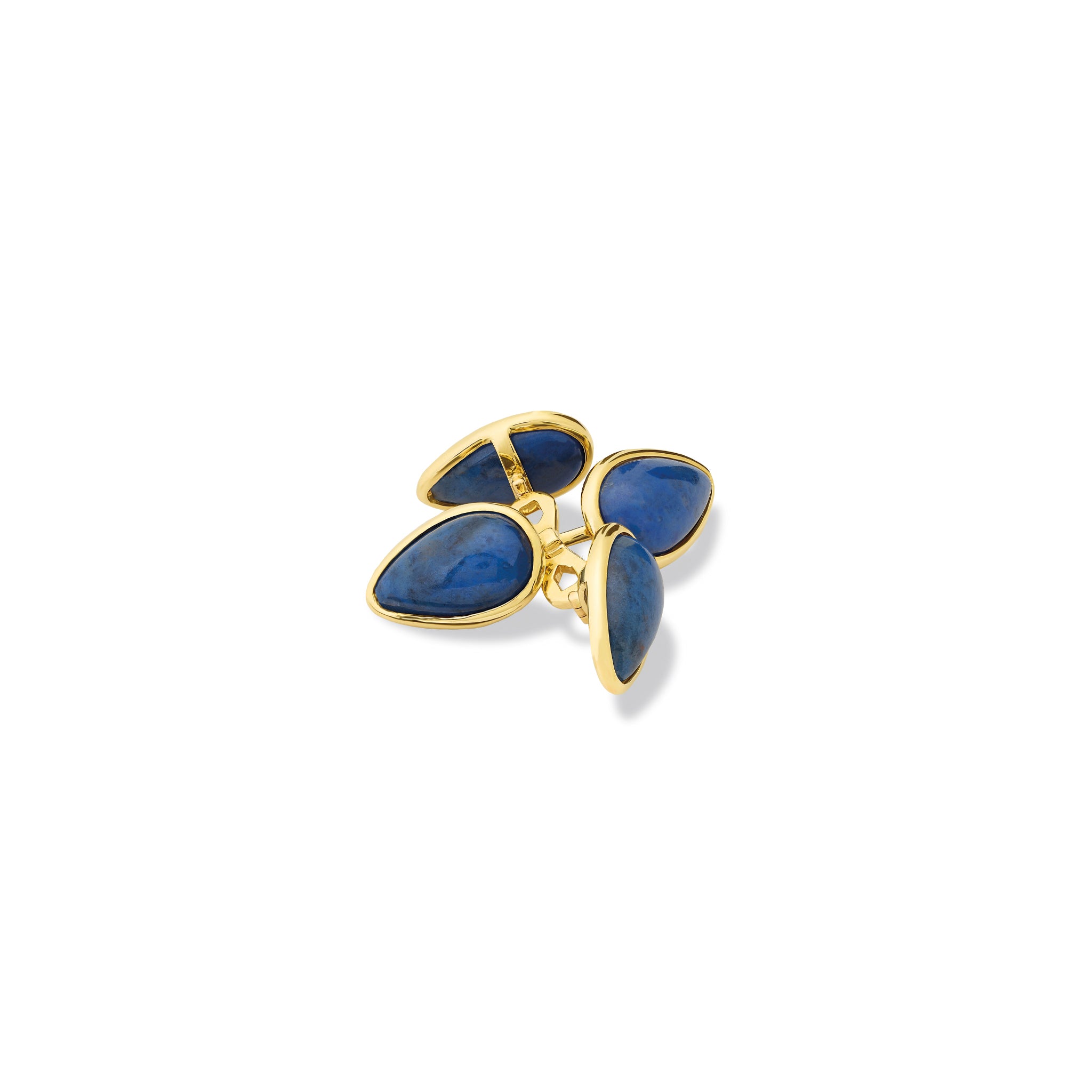 Ovale Double Ended Cufflinks Yellow Gold - Lapis Lazuli