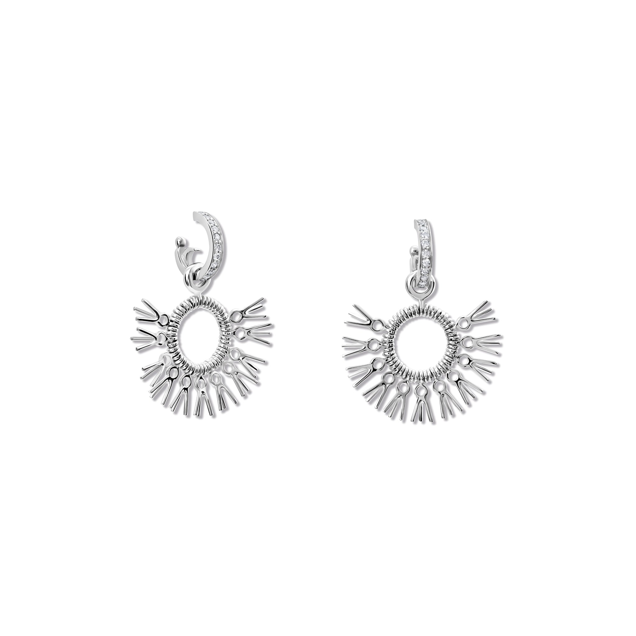 Raffia Earring Drops Silver