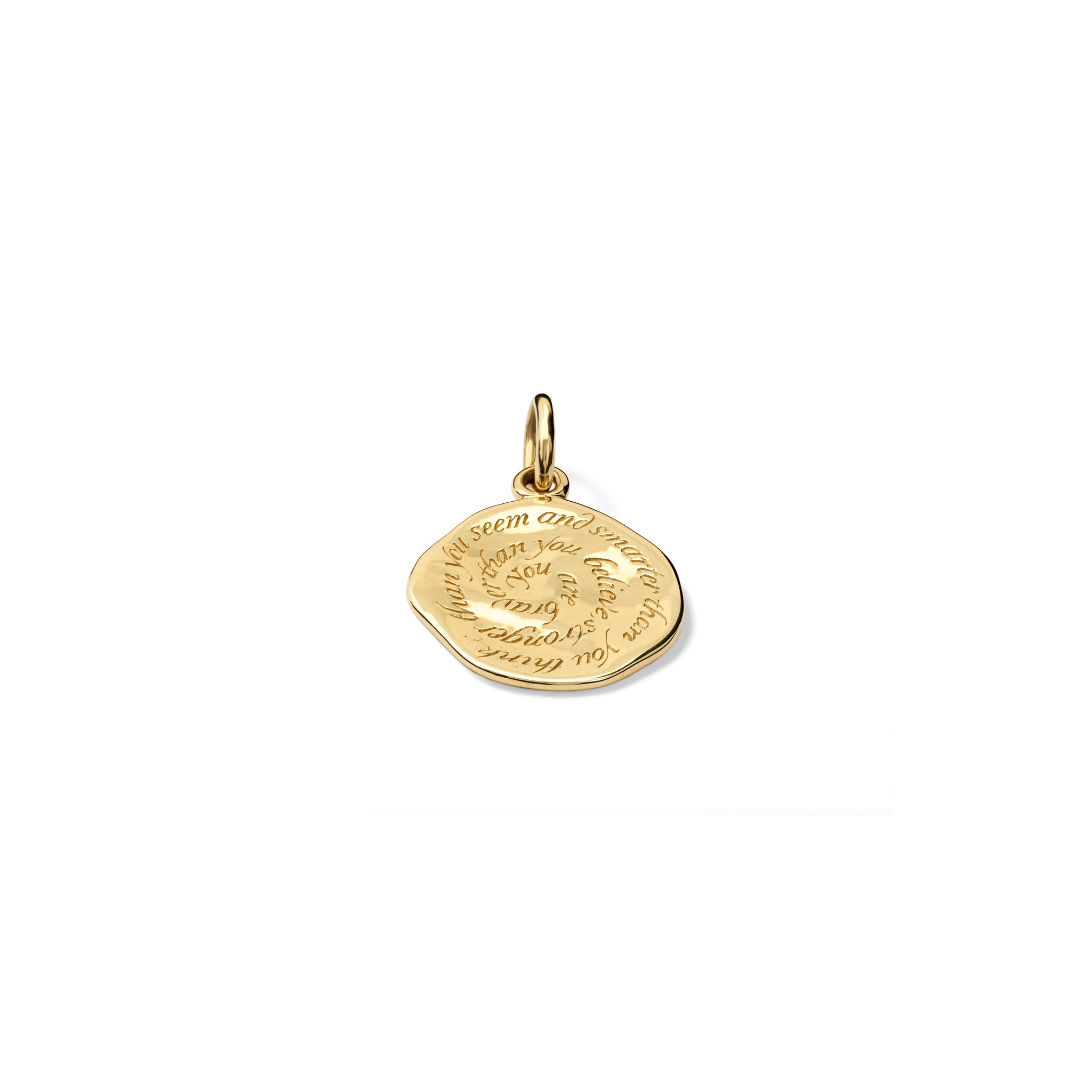 You Are Braver Quote Pendant 18ct Yellow Gold