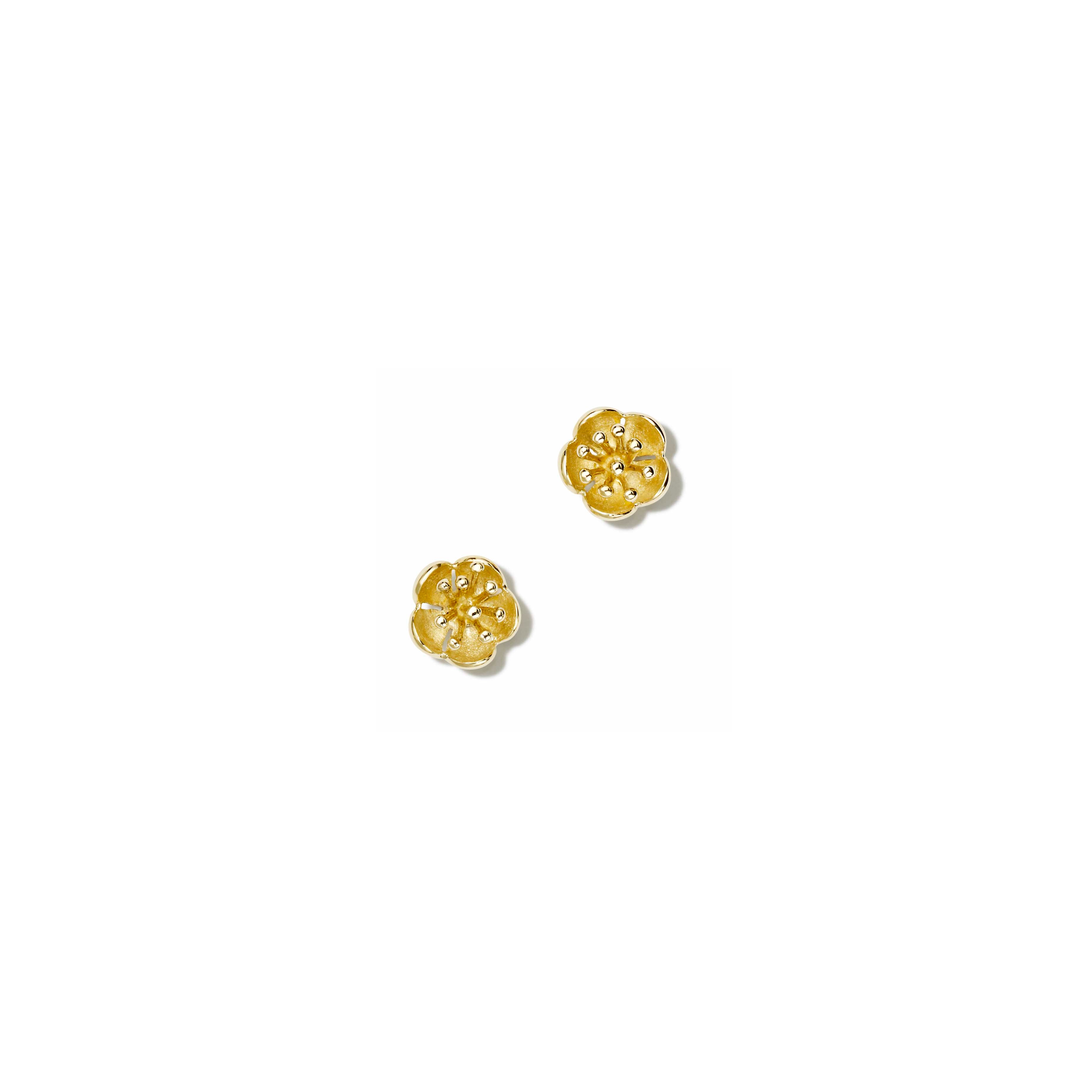Plum Blossom Small Earrings Yellow Gold