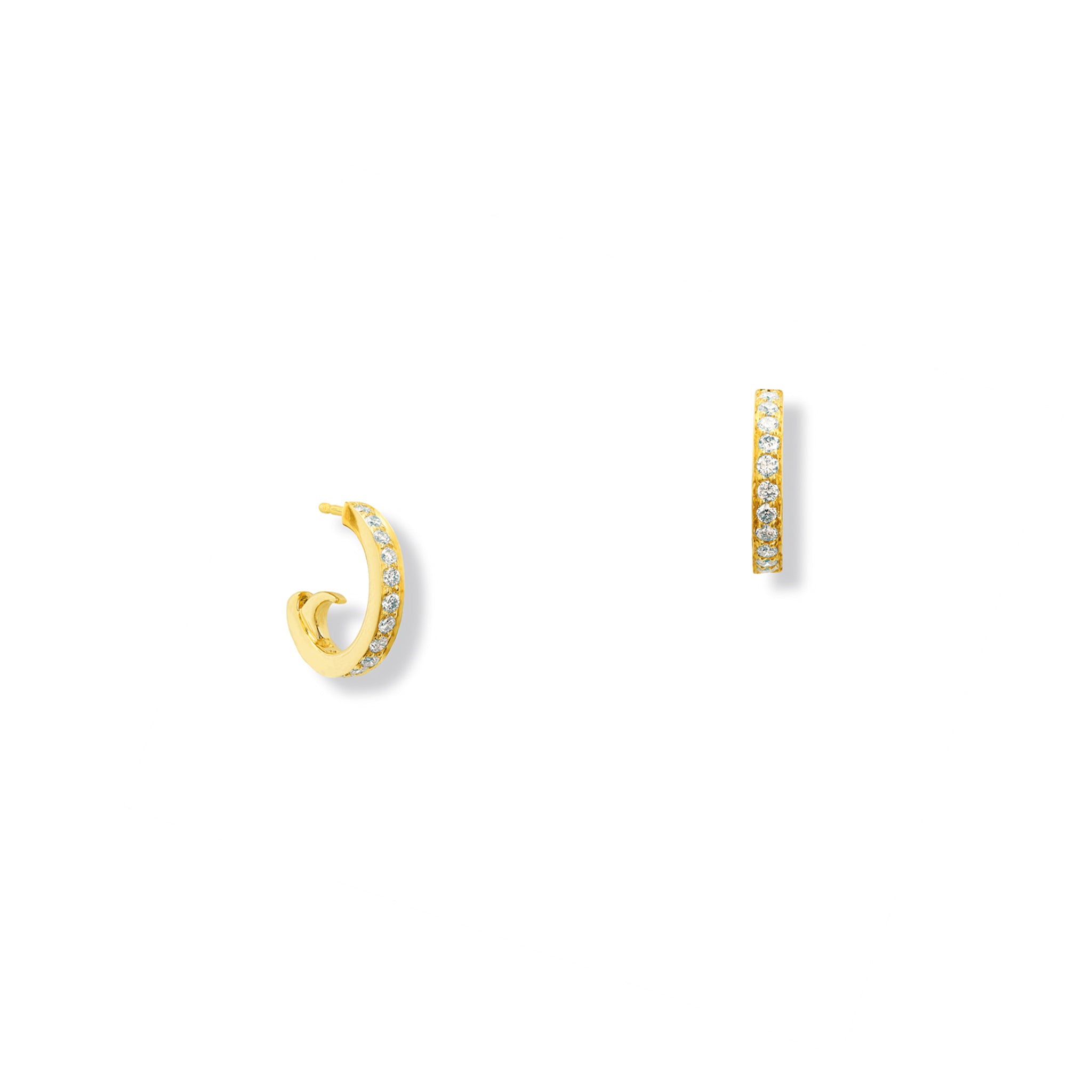 Astrea Hoop Earrings 18ct Yellow Gold - Diamond Pav�