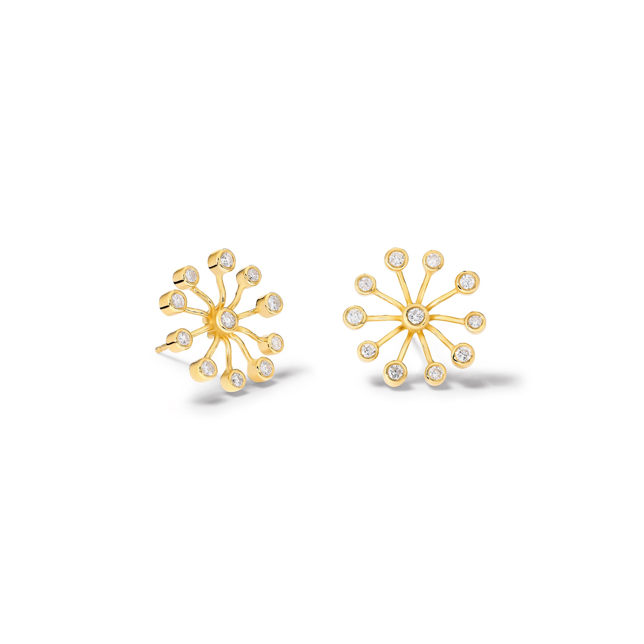 Astrantia Earrings 18ct Yellow Gold - Diamond