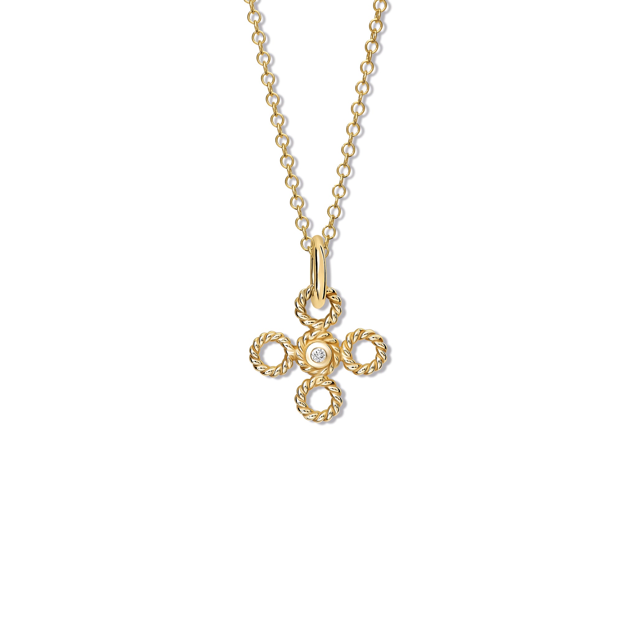 Salvavida Necklace Pendant Yellow Gold - Diamond