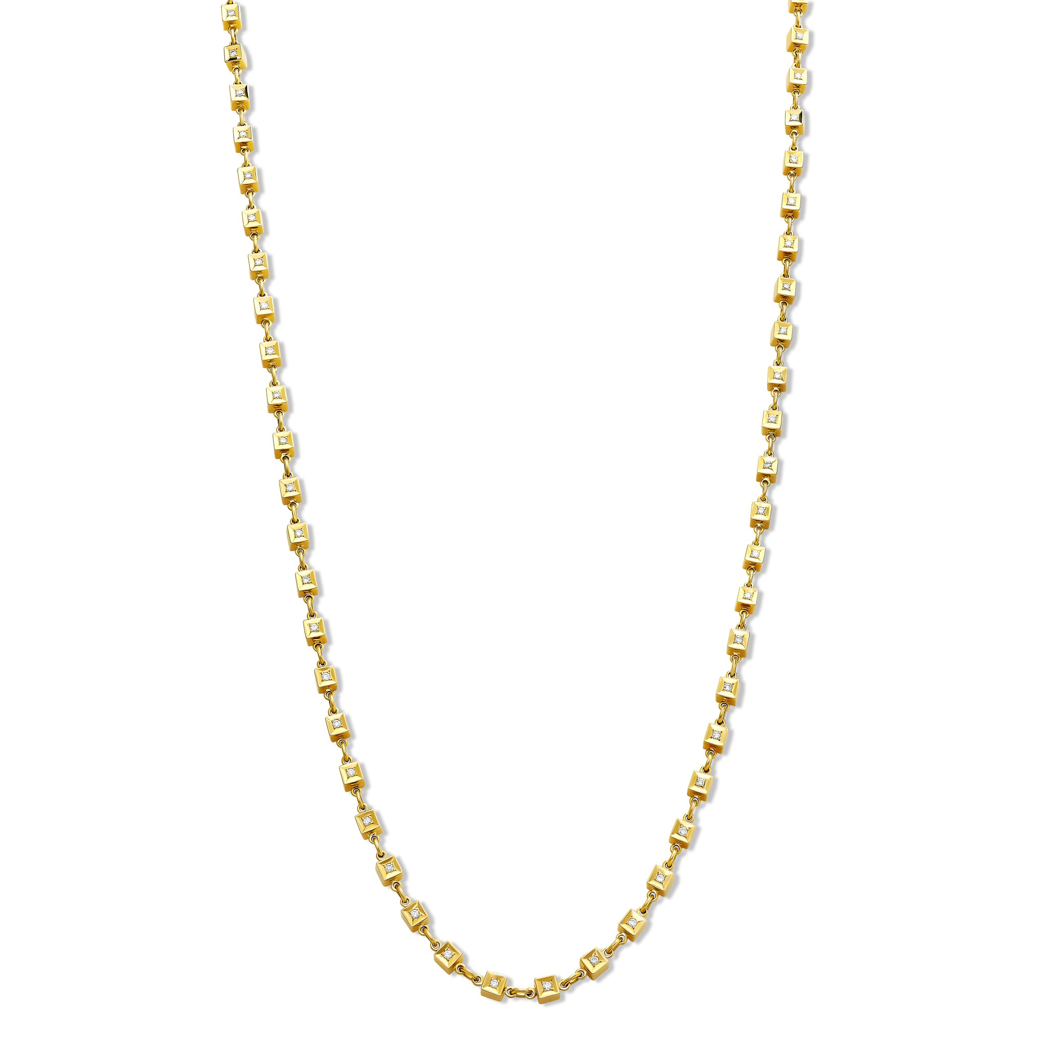 Mashrabiya Trellis Necklace Yellow Gold - Diamond