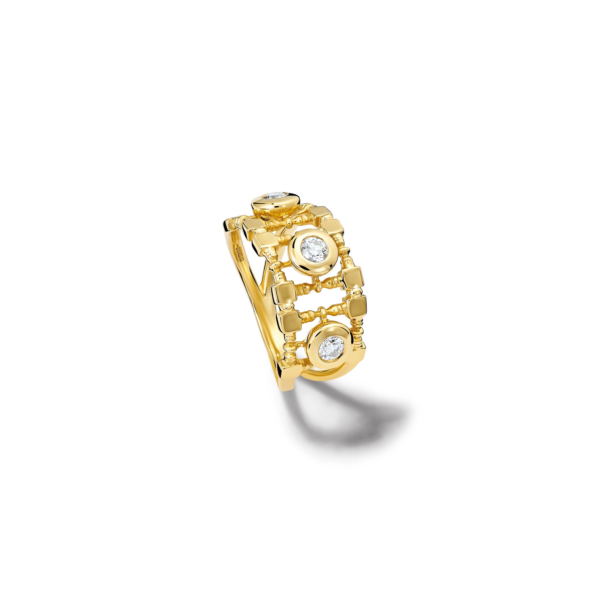 Mashrabiya Trellis Ring 18ct Yellow Gold - Diamond