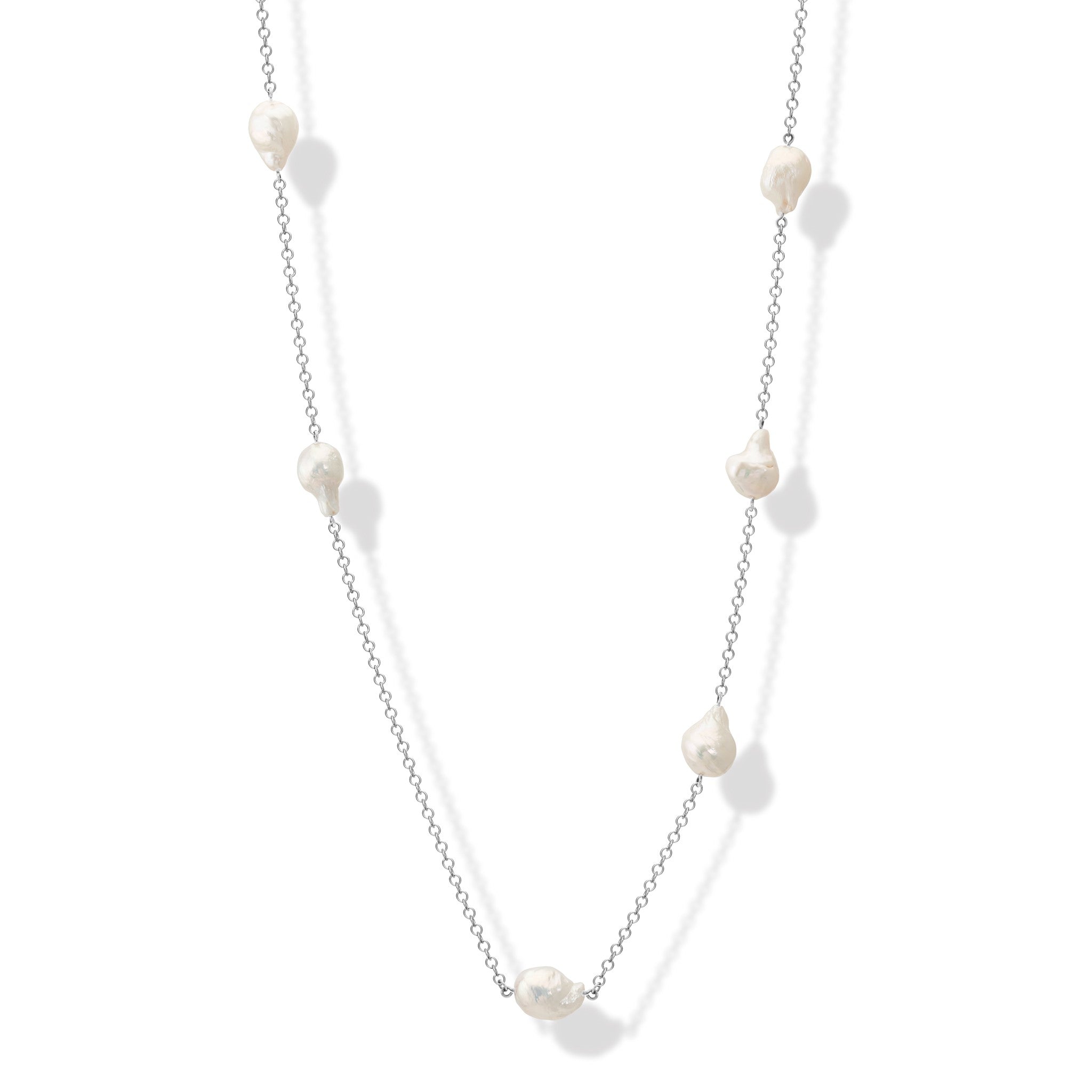 Polyphemus Necklace White Gold - Pearl
